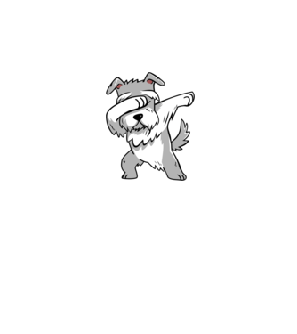 Schnauzer DAB model alb pe tricou