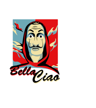 obey bella ciao model albastru deschis pe tricou