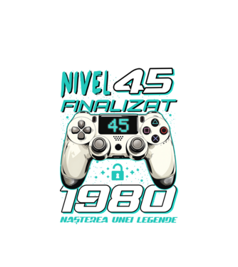 Nivel finalizat 45 1980 model alb pe tricou