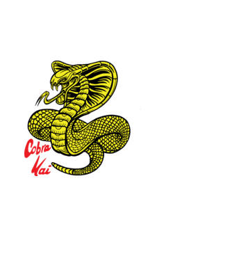 cobra kai logo color model alb pe tricou