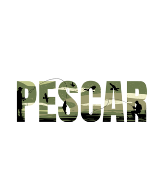 PESCAR model alb pe tricou