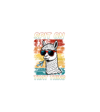 Spit on that thing llama rainbow Hawk Tuah model negru pe tricou