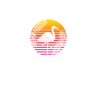 Retro flamingo sunset model negru pe tricou
