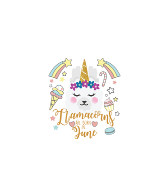 Llamacorns are born in June model alb pe tricou