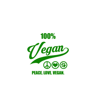 100% vegan model negru pe tricou