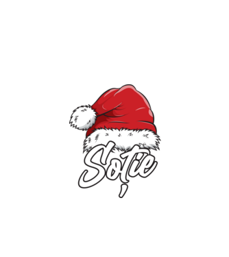 soție Santa Hat model negru pe tricou