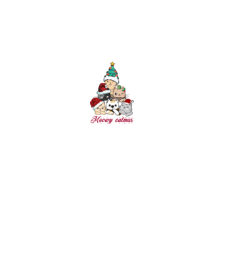 Meowy catmas model alb pe tricou
