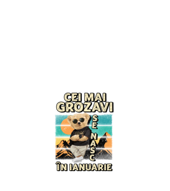 RETRO teddy IANUARIE model alb pe tricou