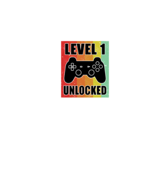 level 1 unlocked retro gamer model negru pe tricou