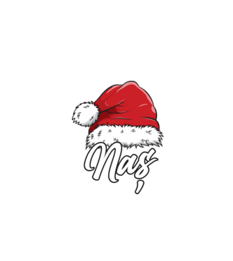naș Santa Hat model negru pe tricou