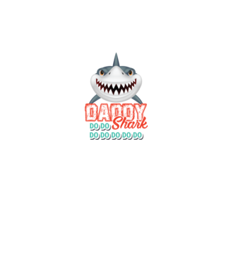 Daddy shark model alb pe tricou