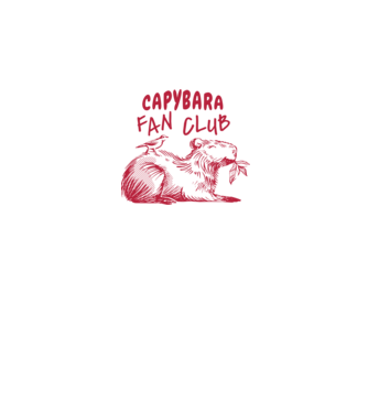 Capybara fan club model alb pe tricou