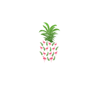 Flamingo ananas model negru pe tricou