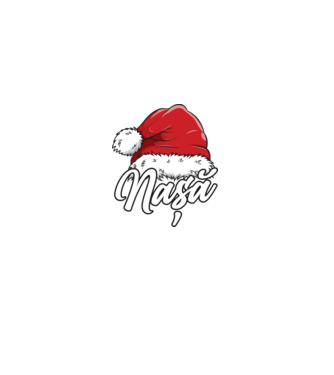 nașă Santa Hat model negru pe tricou