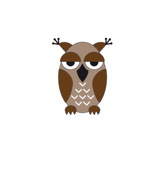 Owl model alb pe tricou