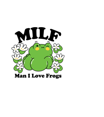 MILF man i love frogs model albastru deschis pe tricou