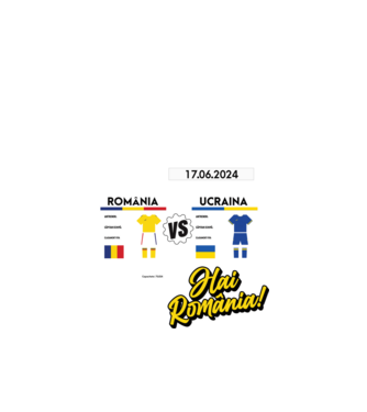 ROU-UKR euro 2024 calendar model negru pe tricou