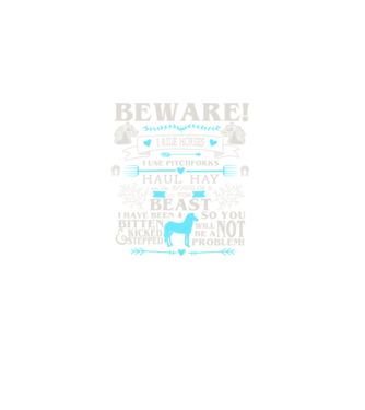 Beware i ride horses model negru pe tricou