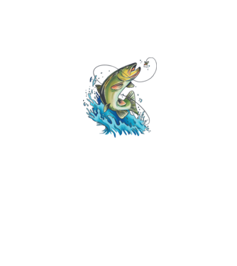Fish model alb pe tricou