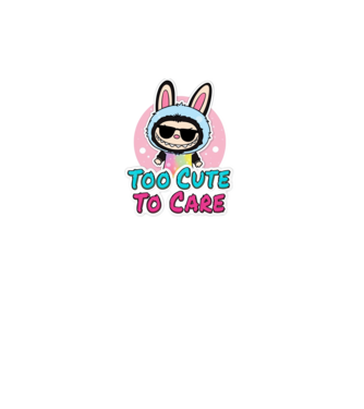 Too cute to care model negru pe tricou