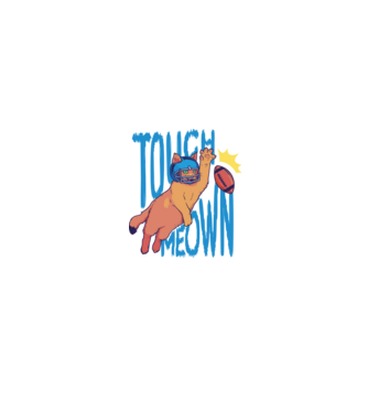 Touch Meow model negru pe tricou