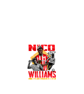 Nico Williams tribute model alb pe tricou