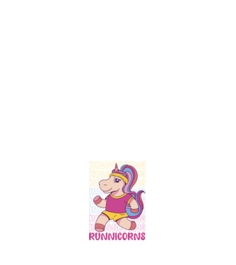 Runnicorns model alb pe tricou