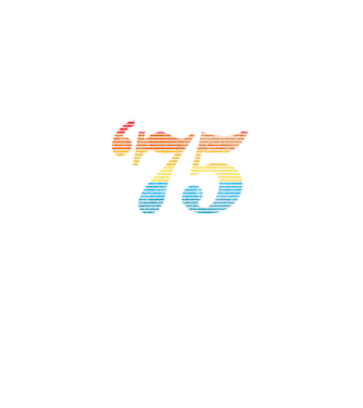Retro Birthday 1975 model negru pe tricou