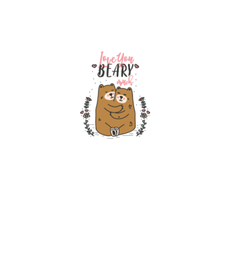 LoveU BEARY much model alb pe tricou
