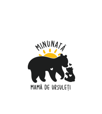 Minunată mamă de ursuleți model alb pe tricou
