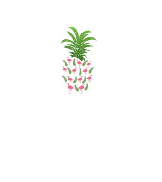 Flamingo ananas model negru pe tricou