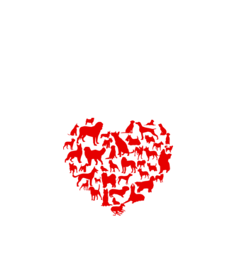 Doggy heart model alb pe tricou