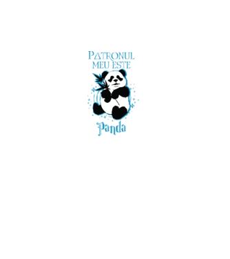 Patronul meu este PANDA model turcoaz pe tricou