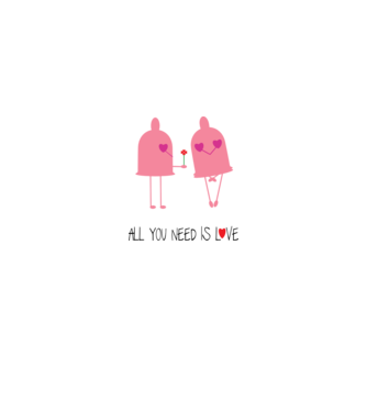 All you need is love model alb pe tricou