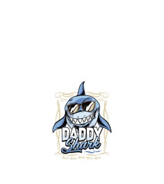 Daddy Shark model negru pe tricou