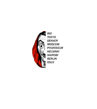 classic logo money heist white model alb pe tricou