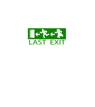 Last Exit model alb pe tricou
