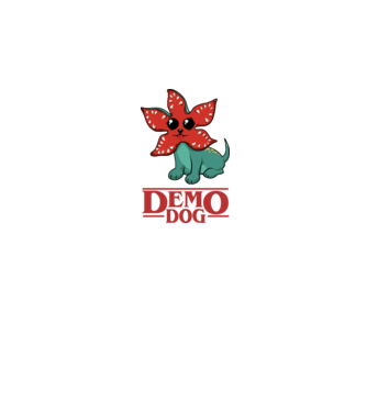 cute demodog model negru pe tricou