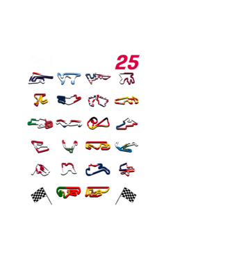 MOTOGP 25 CALENDAR Negru model alb pe tricou