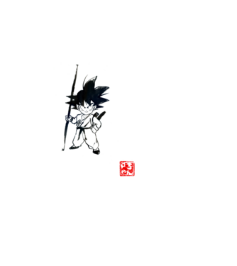 son goku art model alb pe tricou