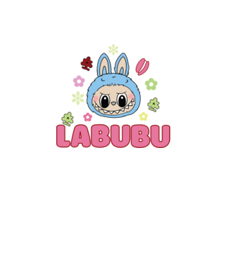 Labubu model negru pe tricou