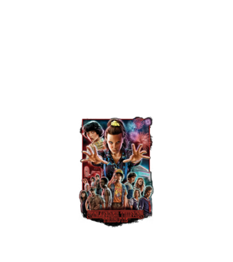stranger things tribute poster model negru pe tricou