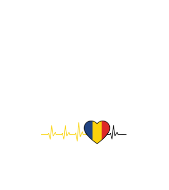 România heartbeat model alb pe tricou