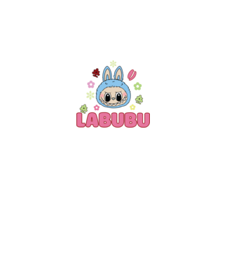 Labubu model negru pe tricou