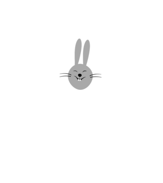 rabbit model alb pe tricou