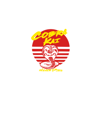 cobra kai sunset logo model negru pe tricou