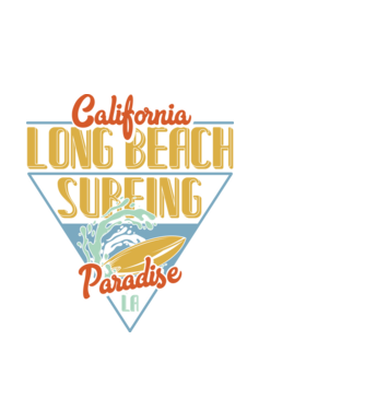 Long Beach model negru pe tricou