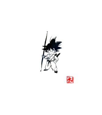son goku art model alb pe tricou