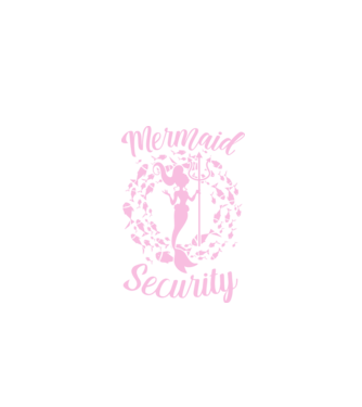 Mermaid Security girls model negru pe tricou