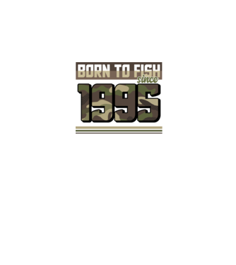 Born to fish since 1995 model negru pe tricou